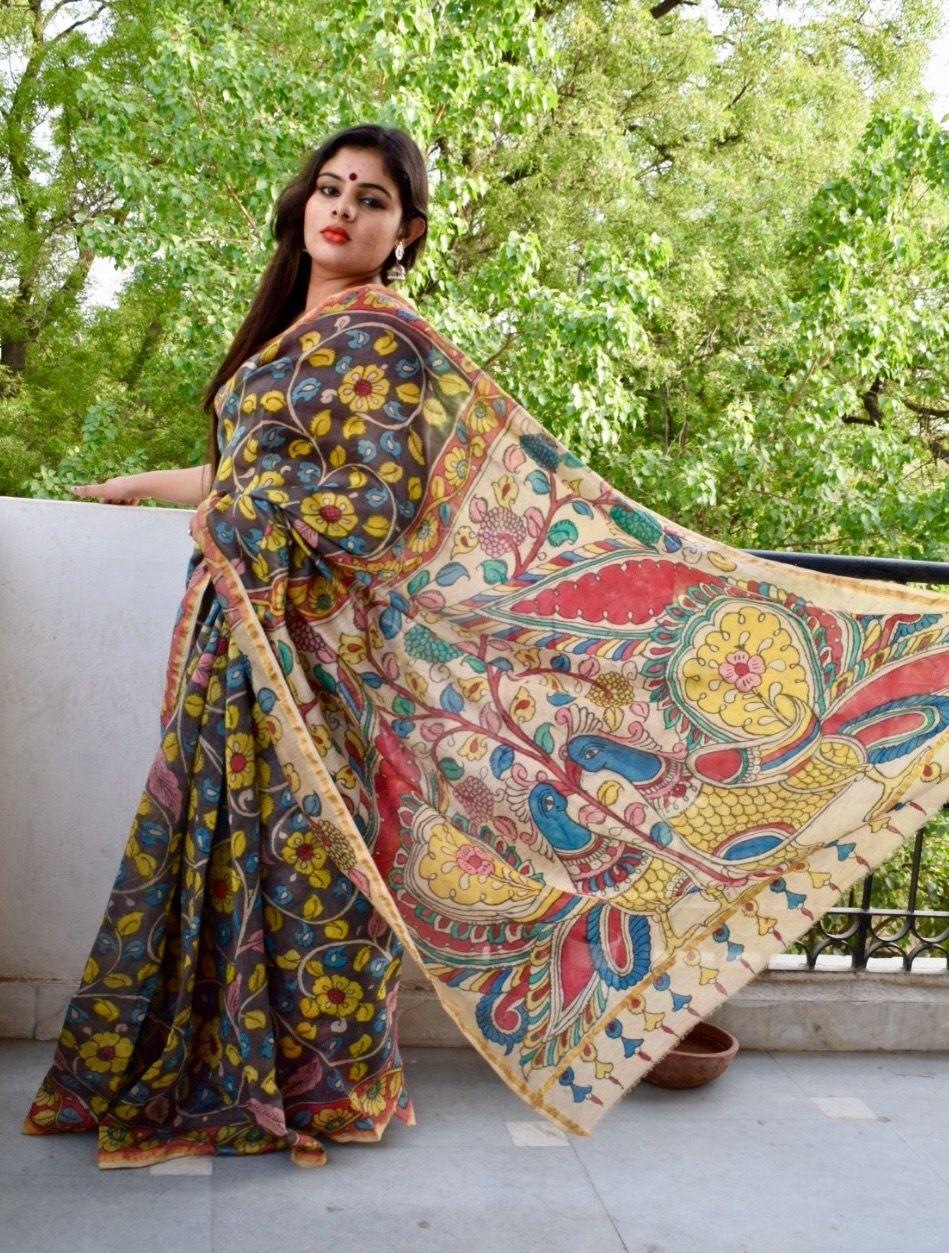 Kalamkari Hand Painted Saree